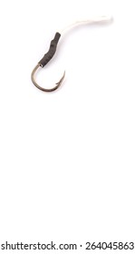 Fish Hook Over White Background