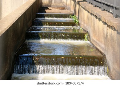 A Fish Ladder Dam In Waltham, Massachusetts