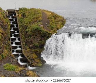 The fish ladder at the Faxi waterfall. - Shutterstock ID 2226676027