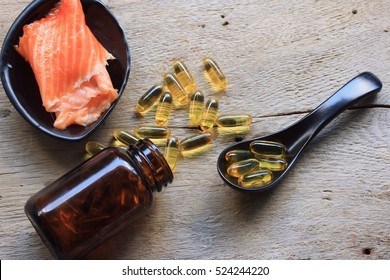 fish oil capsules - Shutterstock ID 524244220