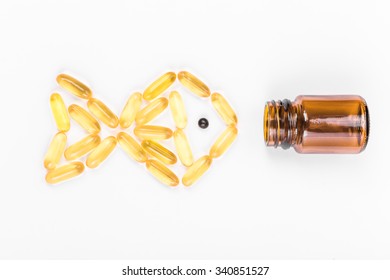 Fish Oil Capsules With Bottle