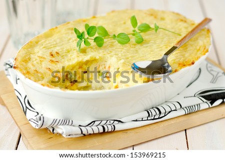 Similar – Image, Stock Photo Cod and potato casserole in sauce