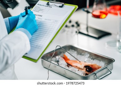 Fish Quality Control - Food Safety Inspector Searching For The Presence Heavy Metals In Wild-caught Sea Fish