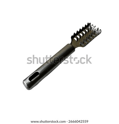 fish scale cleaning tool isolated on white background