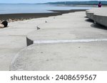 Fish scale shaped stone steps in Hsinchu, Hsinchu City, Taiwan.