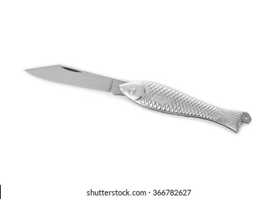 Fish Shaped Knife Isolated On White Background