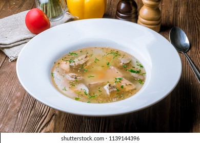 Fish Soup On White Plate