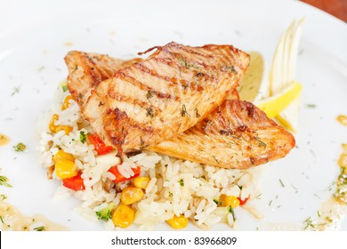 Fish Steak With Rice