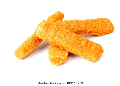 Fish Sticks On A White Background 