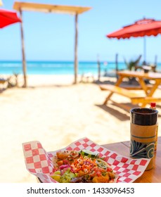 Fish Tacos On The Beach In Mexico