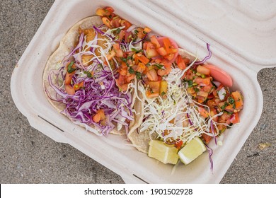 Fish Tacos On A Sandy Beach