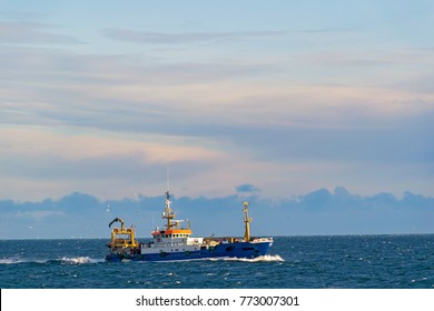 Fish Trawler At Sea. Trawler/fishing Boat/fishing Vessel/fishing.