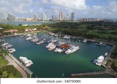 Fisher Island Marina With Boats