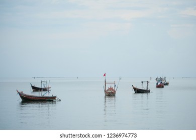 Fisherman Boat Of Eastern Of Thailand In The Sea