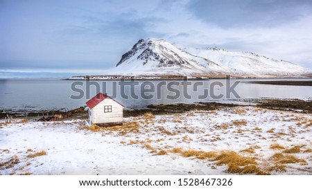 A fisherman house in winter, Snaefellsnes Peninsula, Iceland