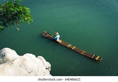 Fisherman On River Li, Guilin, China.