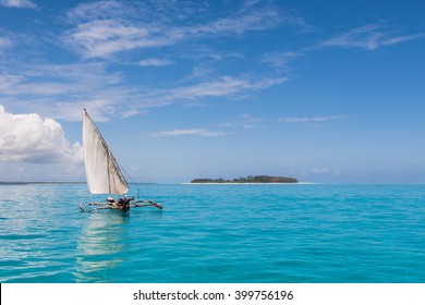 Fisherman Sailing Home To Zanzibar In His Dhow