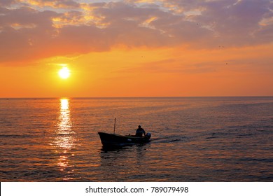 Fisherman at sunset in Istria, Croatia - Powered by Shutterstock