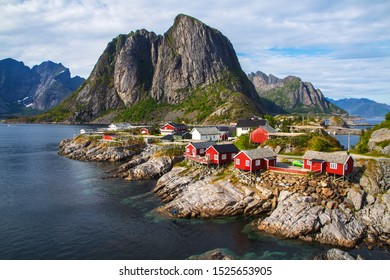 Fisherman Village, Lofoten Islands In Summer Time, Norway