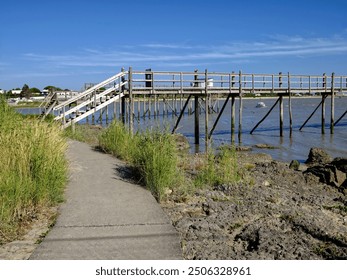 Fisherman's Cabin or carrelet on the rocky coast at Fouras in France, also known as Fouras-les-Bains, is a commune in the French department of Charente-Maritime, - Powered by Shutterstock