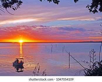 Fishermen Arriving Home At Sunrise After A Night Fish 