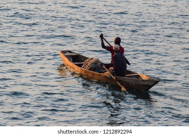 Fishermen On Lake Tanganyika. Nyanza City, Makamba Province, Burundi - August 2018