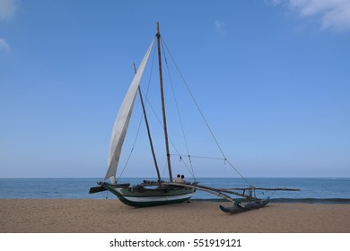 Fishermen Sailboat On A Colombo Beach