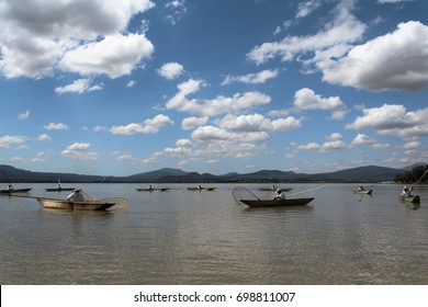 The Fishermen Work In The Lake Of Pátzcuaro Michoacán.