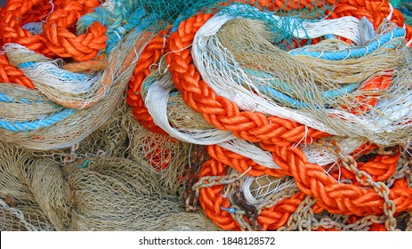 fishermen's nets in the harbor