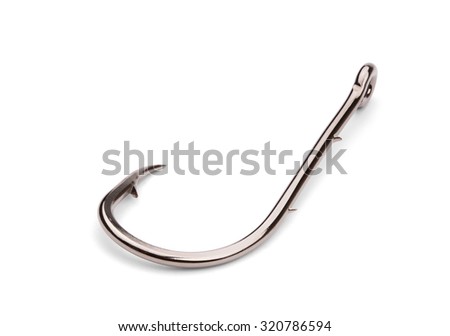 Fishhook closeup isolated on white