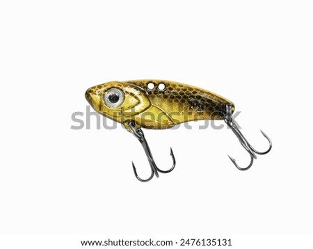 ​Colorful​ Fishing bait, deep black plug with​ 3-way hook​ of​ Fishing bait​ isolated​ on​ white​ background​.​
Snakehead fishing rod, striped bass, Peacock bass, fish of prey.