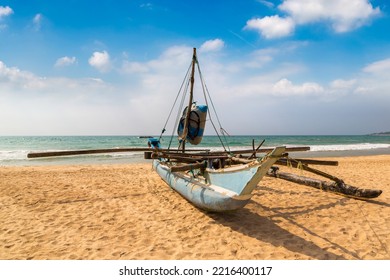 Fishing boat at the beach in Sri Lanka