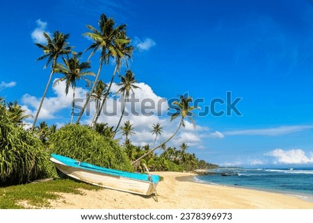 Fishing boat at the beach in Sri Lanka