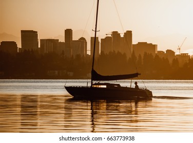 Fishing Boat And The Bellevue Skyline