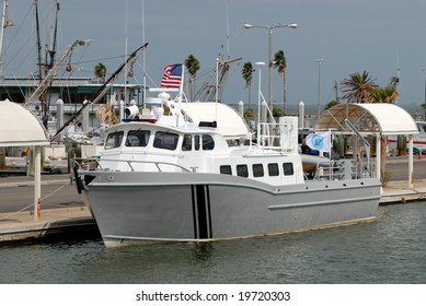 Fishing Boat In The Harbor Of Corpus Christi, Texas USA