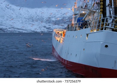 Fishing Boat In Kaldfjord, Tromso, Norway, Atlantic Ocean