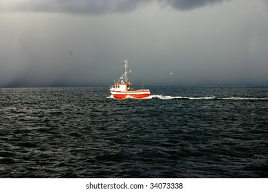 Fishing Boat Near The North Cape In Norway