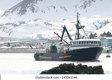 A fishing boat on the bay in Dutch Harbor