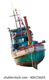  Fishing boat on isolate. This has clipping path - Shutterstock ID 406176655