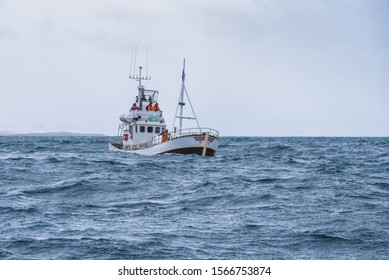 Fishing Boat In The Open Cold Sever Ocean