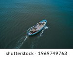 Fishing boats floating on the sea. Fishermans in boat. fishing boat sailing in open waters. man fishing on boat. sailing boat landscape