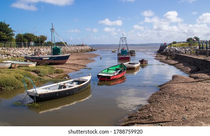 Fishing Boats Moored In Greenfield Dock On The River Dee North Wales