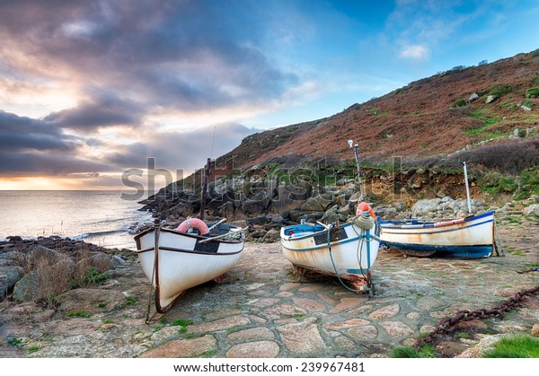 Fishing Boats On Beach Penberth Cove Stock Photo (Edit Now) 239967481