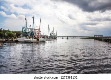 Fishing Boats At Shem Creek In Mount Pleasant South Carolina