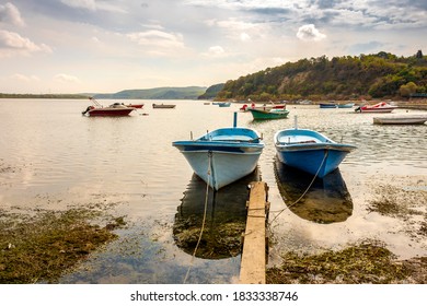 Fishing Boats In Terkos Lake Of Istanbul