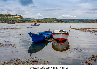 Fishing Boats In Terkos Lake Of Istanbul