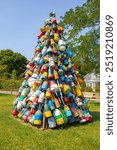 Fishing buoy decorative Christmas tree cape cod 