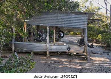 Fishing Dinghy On Shore Of Beelbi Creek Toogoom