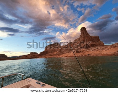 Fishing doesn't get better than this. Lake Powell after the storm.