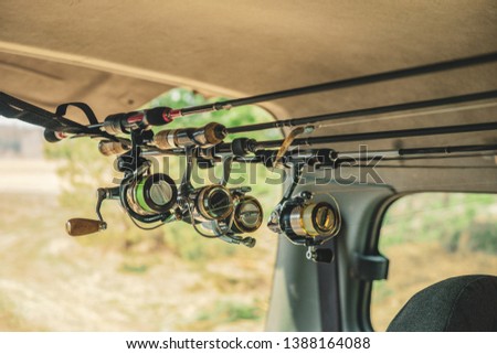 Fishing gear in the car.